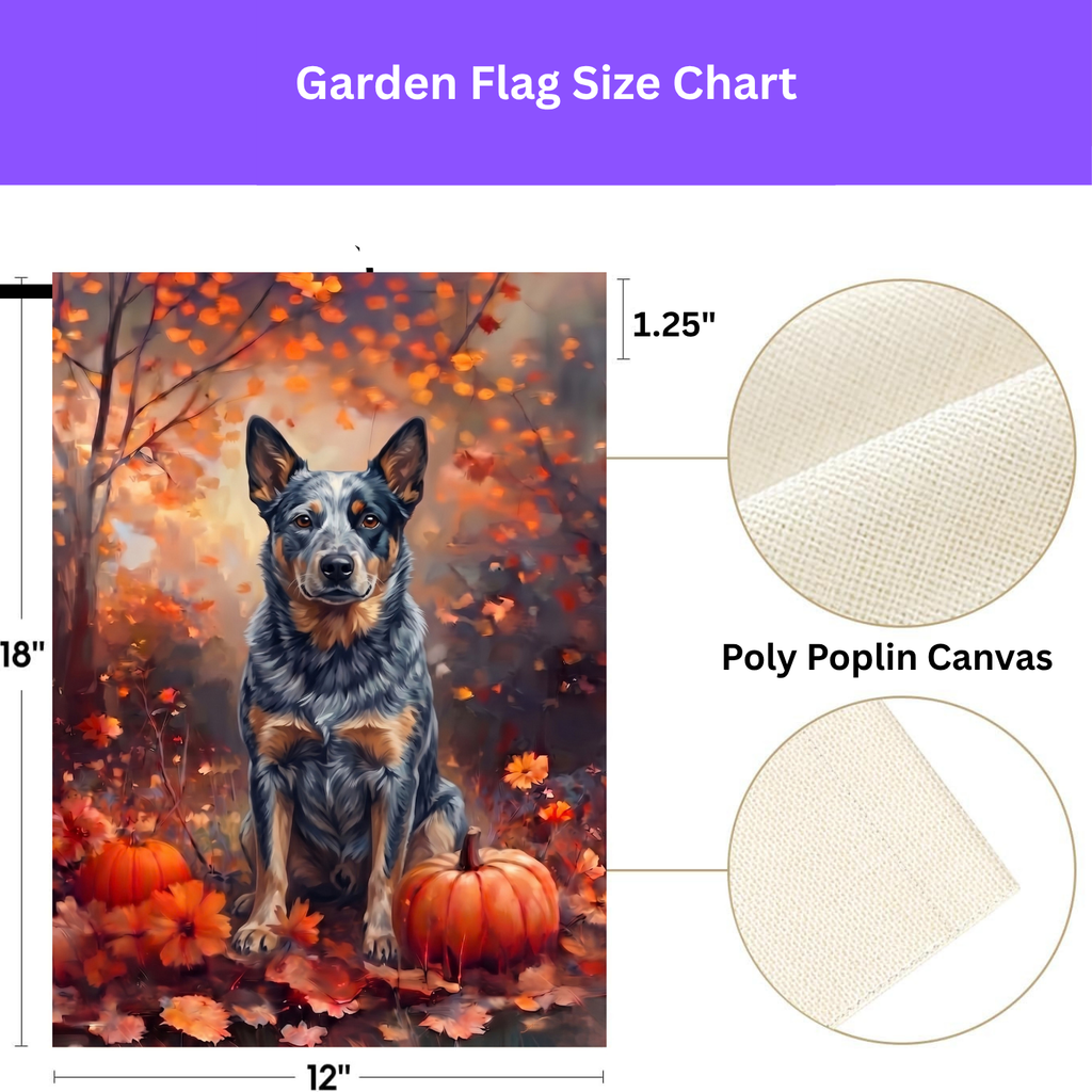 Fall Australian Cattle Dog With Pumpkins Autumn Garden Flag