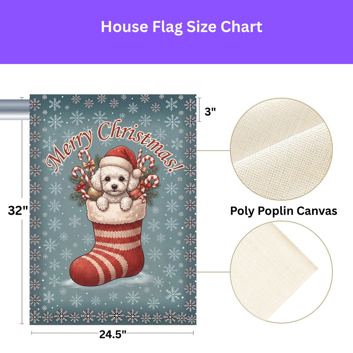 White Toy Poodle And Christmas Garden Flag