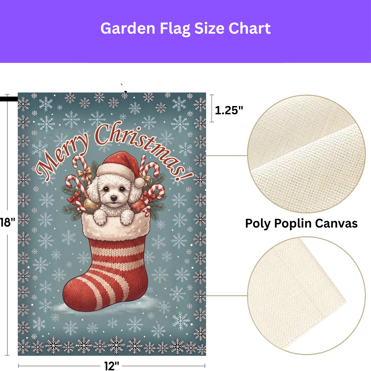 White Toy Poodle And Christmas Garden Flag