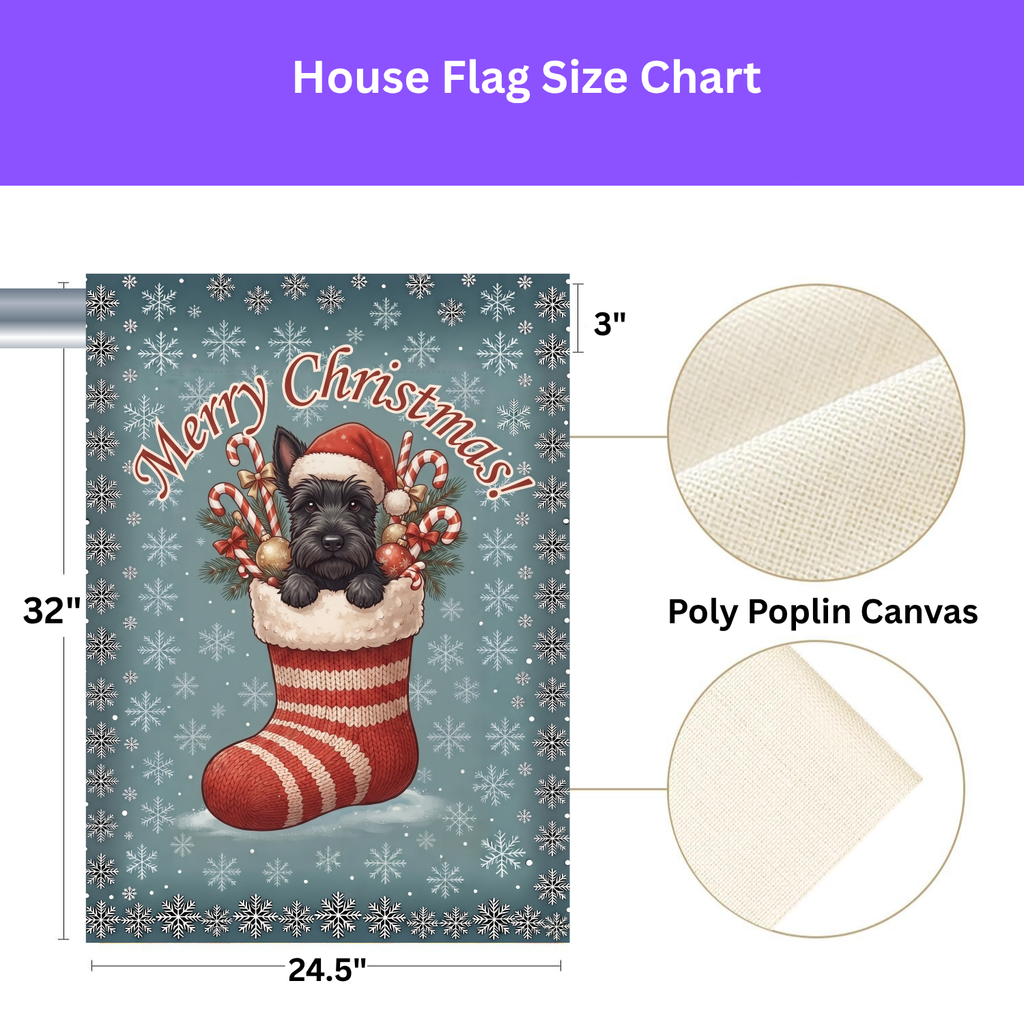 Scottish Terrier And Christmas Stocking Garden Flag