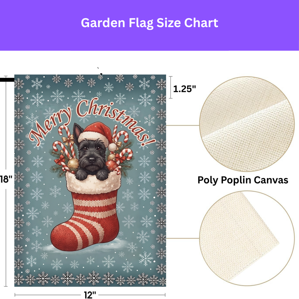 Scottish Terrier And Christmas Stocking Garden Flag