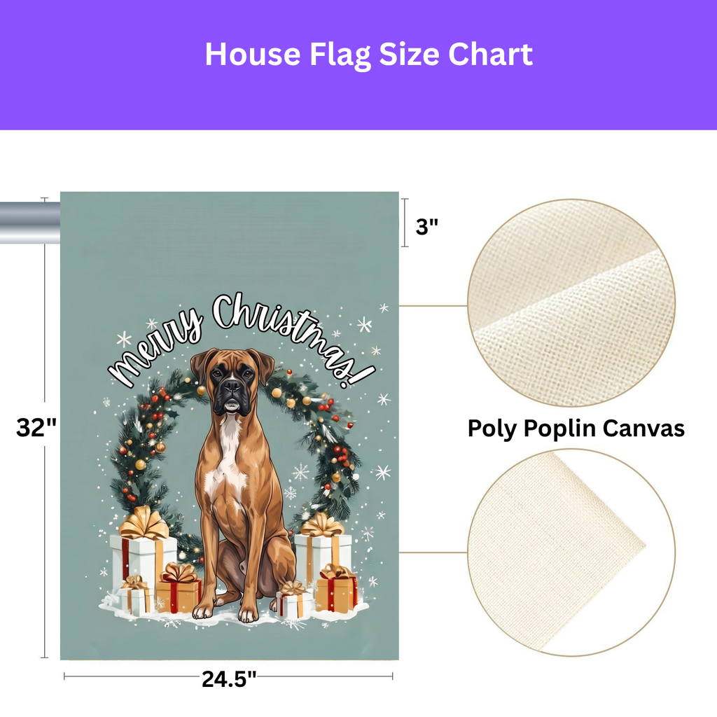 Merry Christmas Boxer Garden Flag