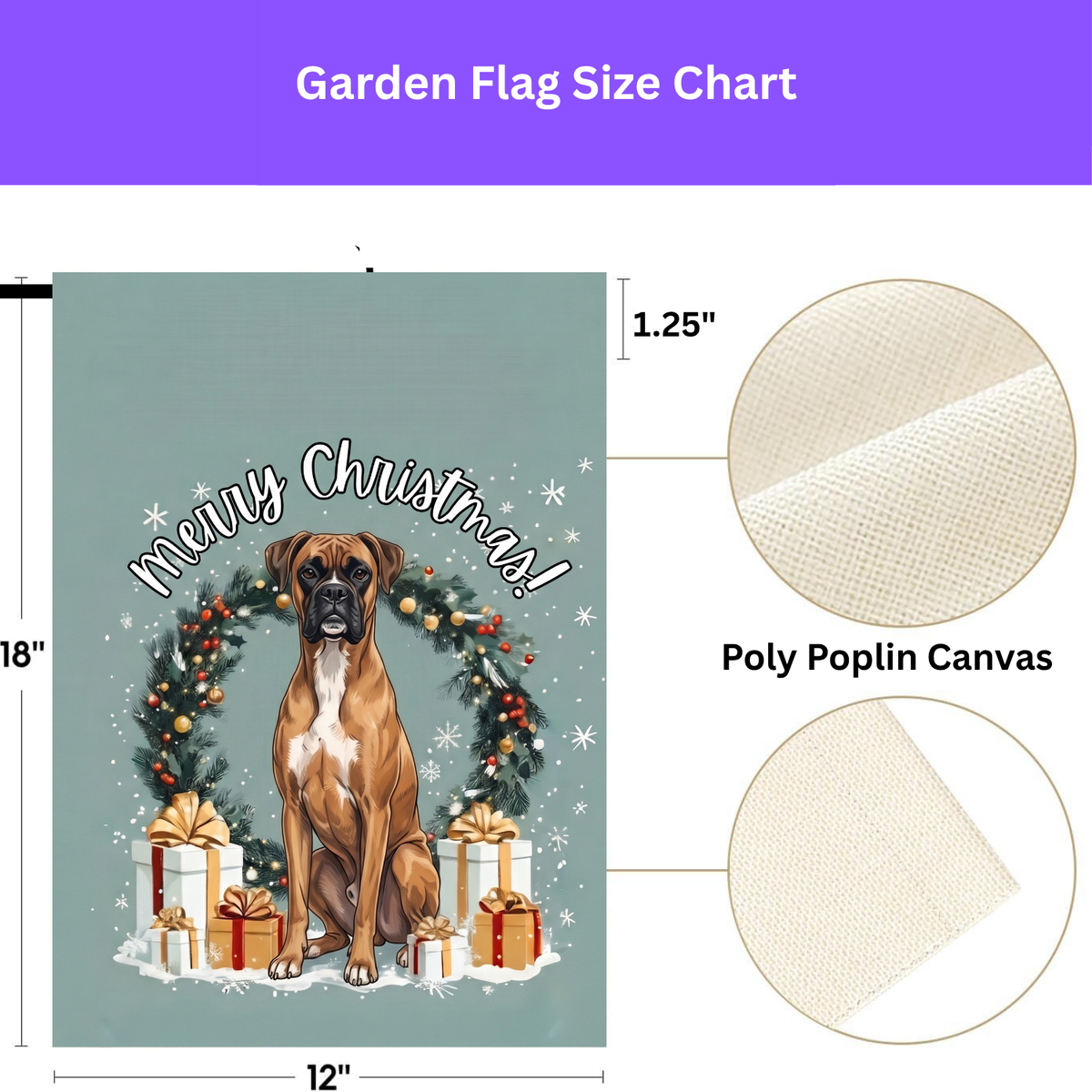 Merry Christmas Boxer Garden Flag