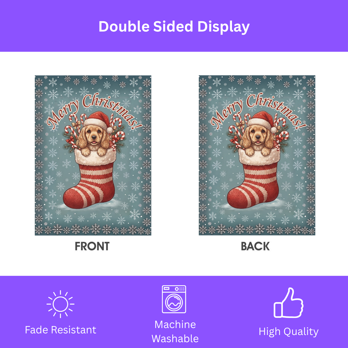 Cocker Spaniel And Christmas Stocking Garden Flag