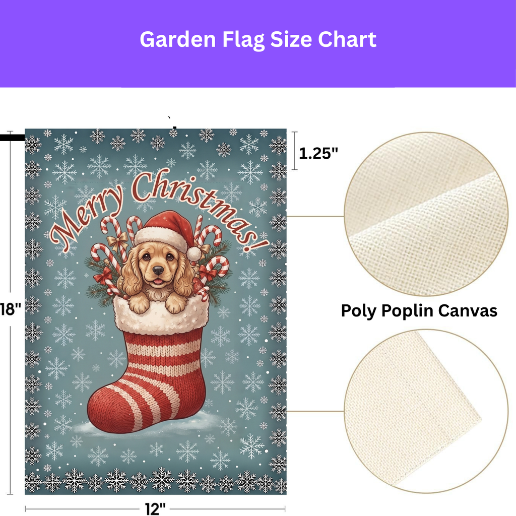 Cocker Spaniel And Christmas Stocking Garden Flag