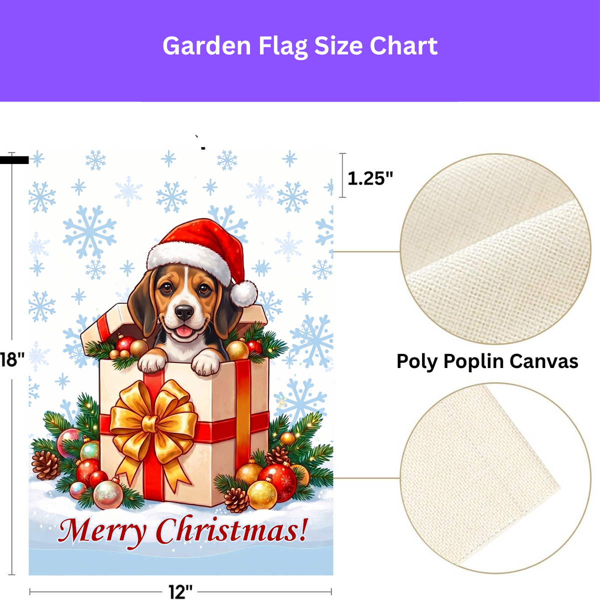 Beagle and Christmas Present Garden Flag