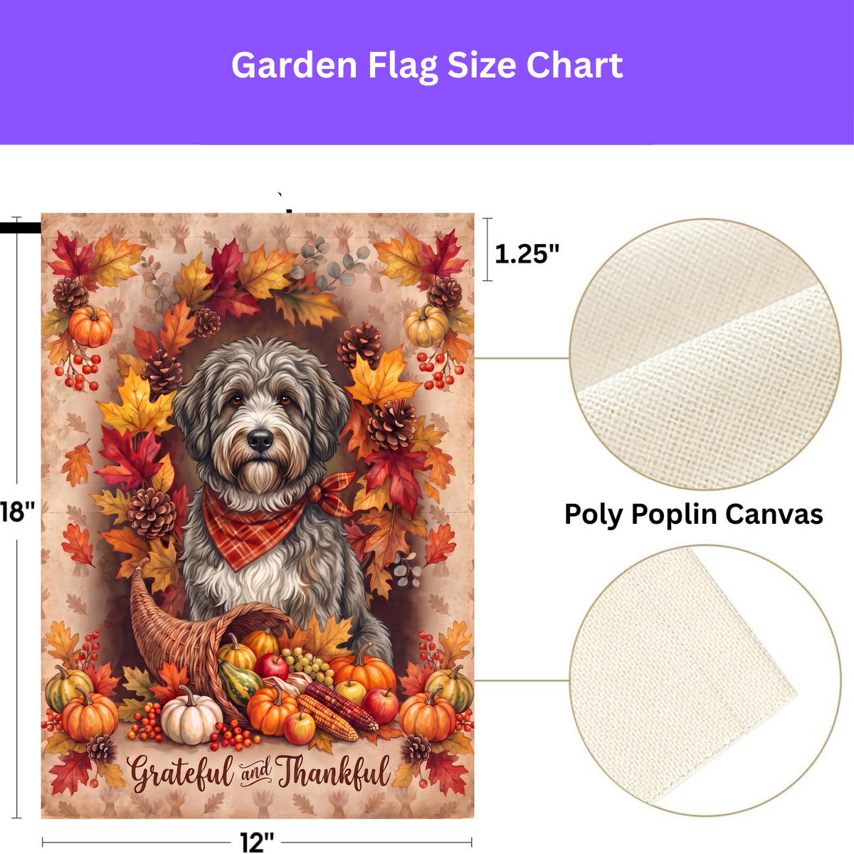 Grateful And Thankful Barbado Da Terceira Thanksgiving Garden Flag
