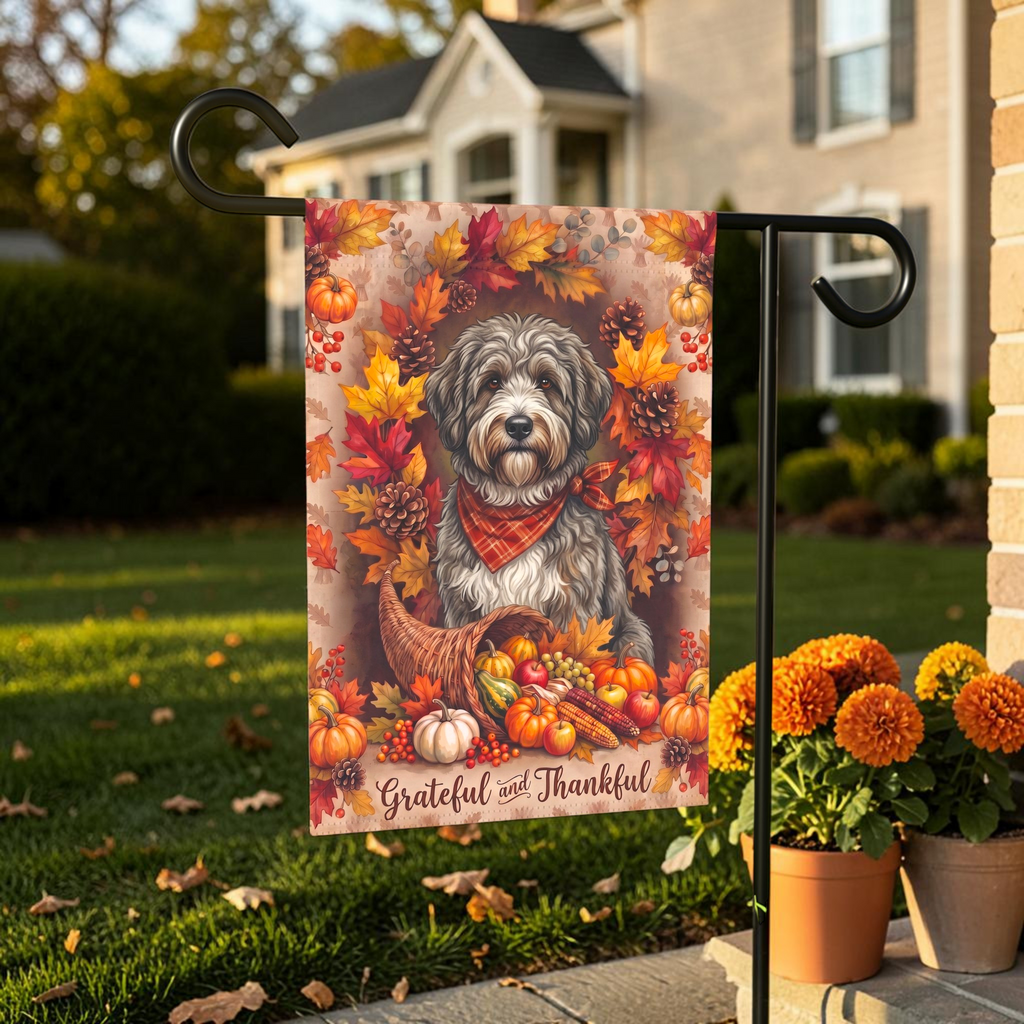 Grateful And Thankful Barbado Da Terceira Thanksgiving Garden Flag