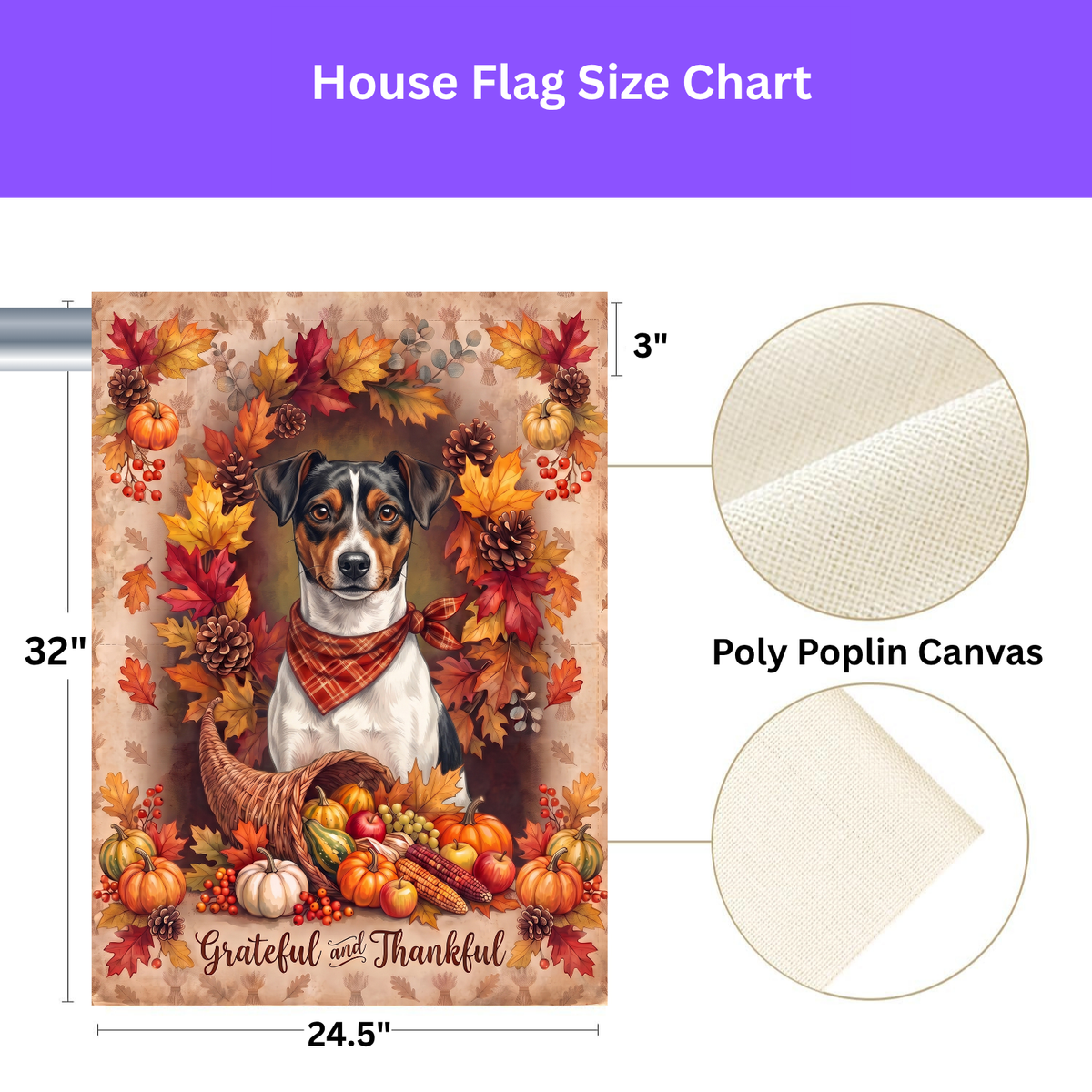 Grateful And Thankful Brazilian Terrier Thanksgiving Garden Flag