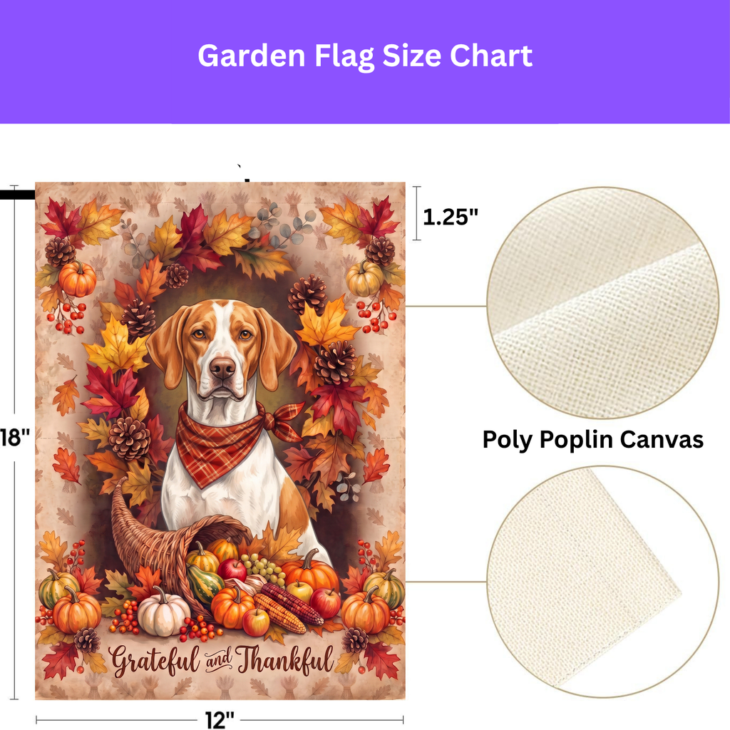 Grateful And Thankful Braque Saint Germain Thanksgiving Garden Flag
