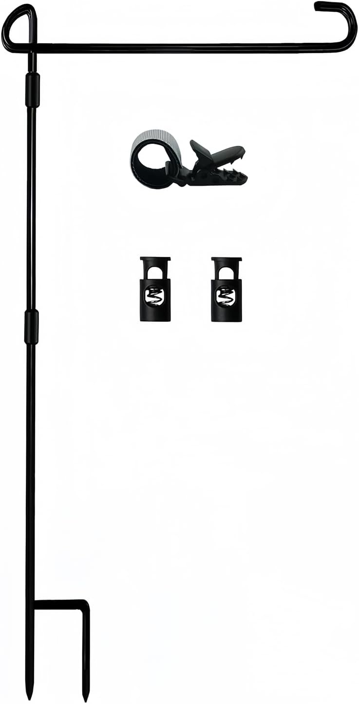 Premium Windproof Garden Flag Pole Set - close-up detail - Dragonfire Gardens